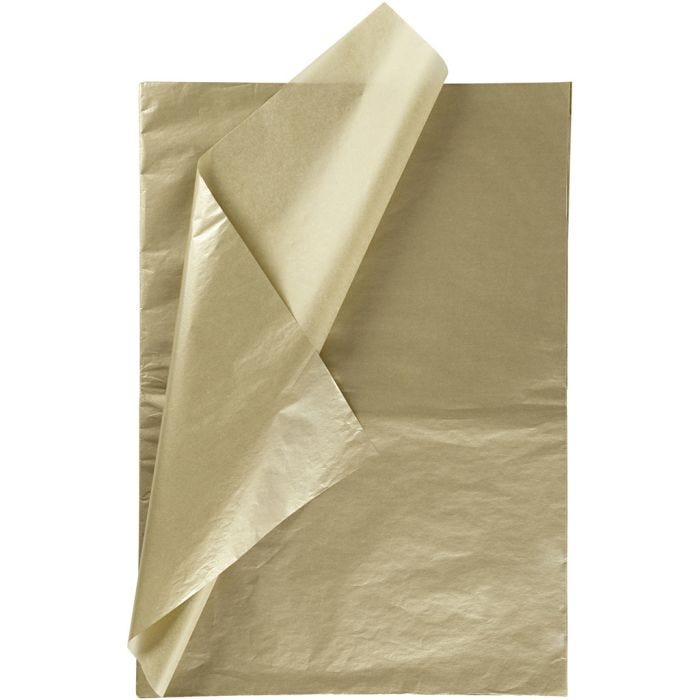 Carta velina, foglio 50x70 cm, 17 g, oro, 25fgl./ 1 conf.