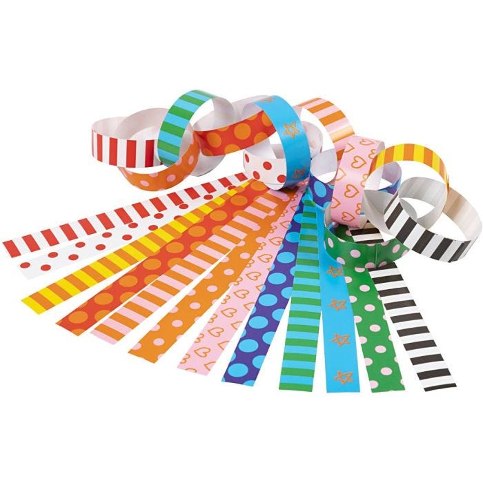 Catene di carta, a motivi, L: 16 cm, L: 15 mm, 400pz/ 1 conf.