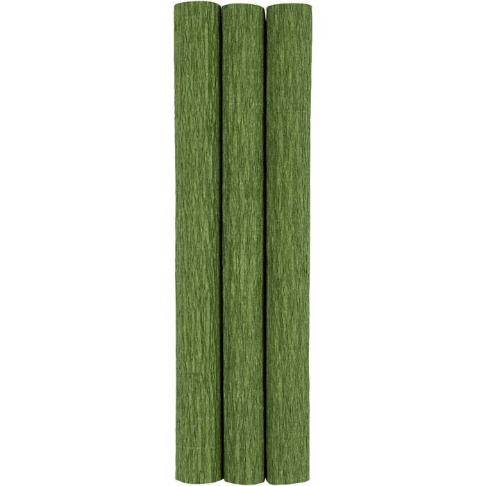 Carta Crespa, foglio 25x60 cm, Proporzione: 180%, 105 g, verde lime, 3 fgl./ 1 conf.