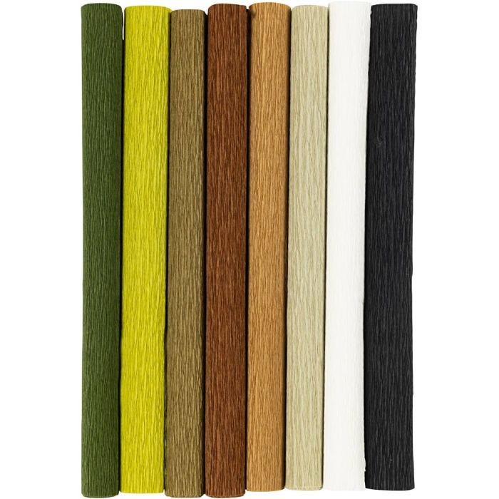 Carta Crespa, foglio 25x60 cm, Proporzione: 180%, 105 g, natural, 8 fgl./ 1 conf.