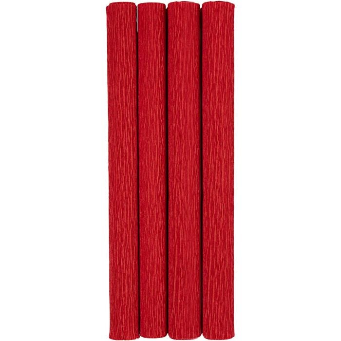 Carta Crespa, foglio 25x60 cm, Proporzione: 180%, 105 g, rosso, 4 fgl./ 1 conf.