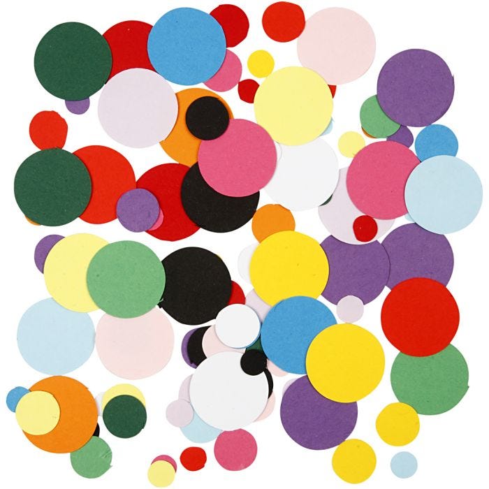Ritagli per Mosaici, rotondo, diam 10+15+20 mm, 180 g/ 1 conf.