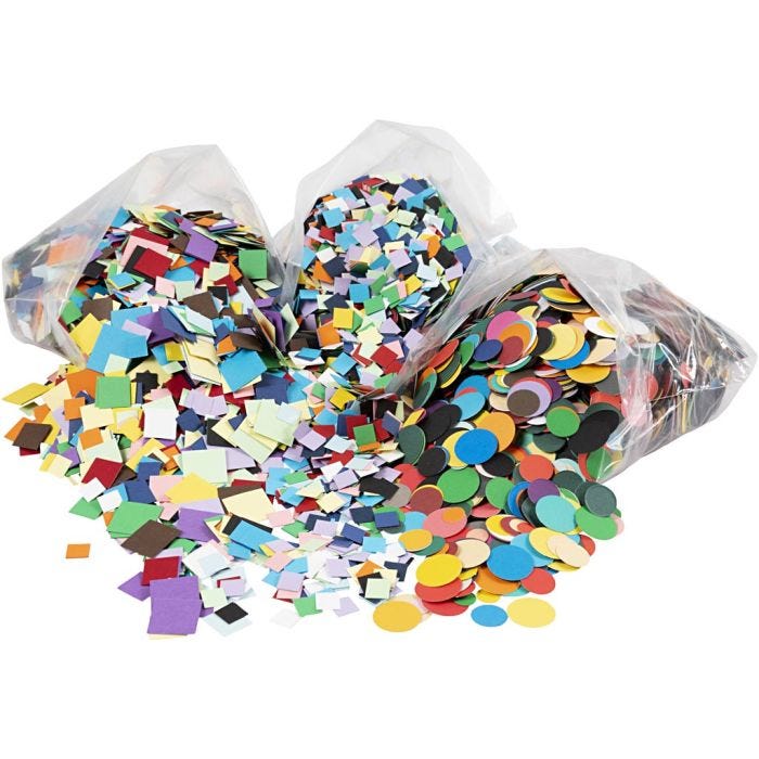 Ritagli per mosaici, misura 10+15+20 mm, colori asst., 8x180 g/ 1 conf.