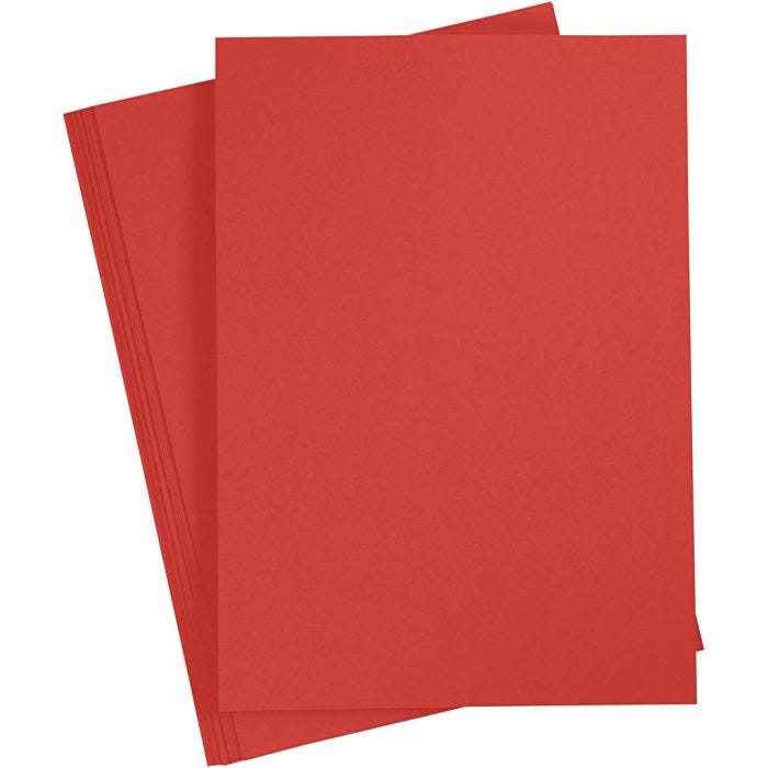 Cartoncino Colorato, A4, foglio 210x297 mm, 180 g, rosso, 20 fgl./ 1 conf.