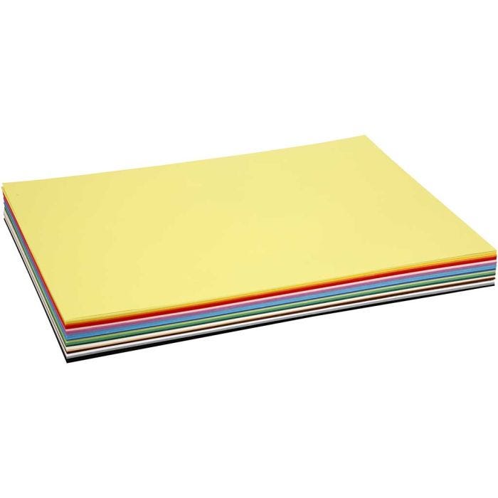 Cartoncino Colorato, A2, foglio 420x594 mm, 180 g, colori asst., 20 fgl. asst./ 1 conf.