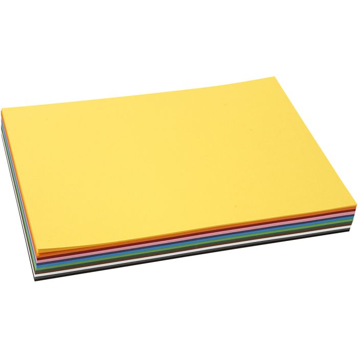 Cartoncino, A4, foglio 210x297 mm, 180 g, colori asst., 12x10 fgl./ 1 conf.