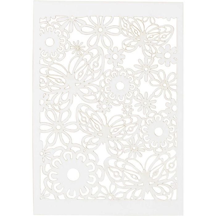 Cartoncino con motivo a pizzo, foglio 10,5x15 cm, 200 g, bianco, 10 pz/ 1 conf.