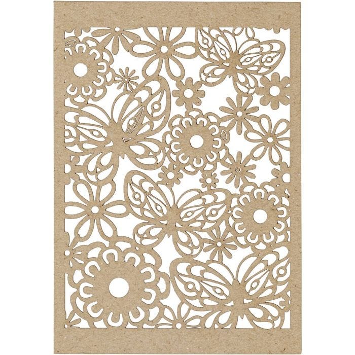 Cartoncino con motivo a pizzo, foglio 10,5x15 cm, 200 g, natural, 10pz/ 1 conf.