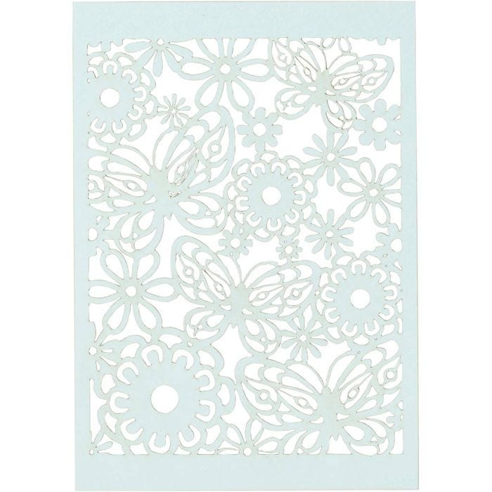 Cartoncino con motivo a pizzo, foglio 10,5x15 cm, 200 g, azzurro, 10pz/ 1 conf.