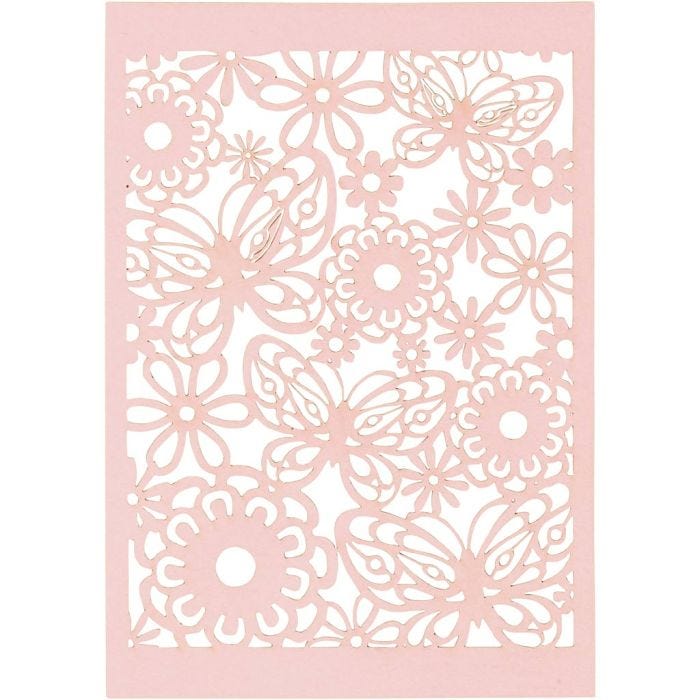 Cartoncino con motivo a pizzo, foglio 10,5x15 cm, 200 g, rosso chiaro, 10 pz/ 1 conf.