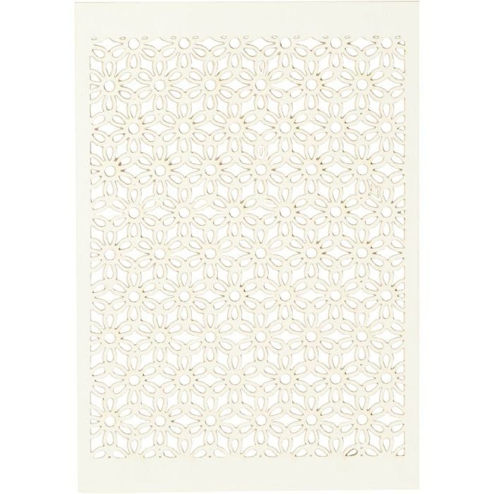 Cartoncino con motivo a pizzo, foglio 10,5x15 cm, 200 g, avorio, 10pz/ 1 conf.
