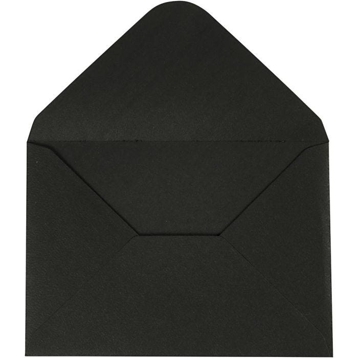 Busta, dim. busta 11,5x16 cm, 110 g, nero, 10pz/ 1 conf.