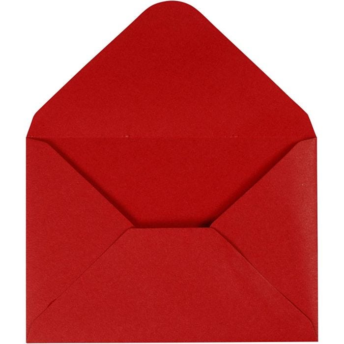 Busta, dim. busta 11,5x16 cm, 110 g, rosso, 10pz/ 1 conf.