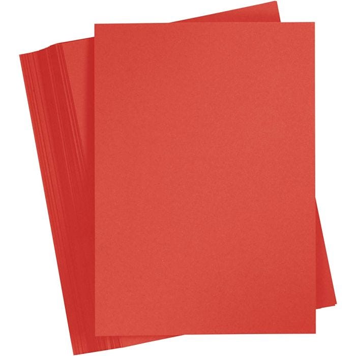 Cartoncino Colorato, A4, foglio 210x297 mm, 180 g, rosso, 100 fgl./ 1 conf.