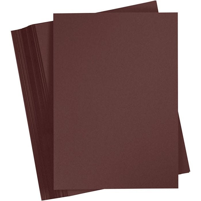Cartoncino Colorato, A4, foglio 210x297 mm, 180 g, marrone scuro, 100fgl./ 1 conf.