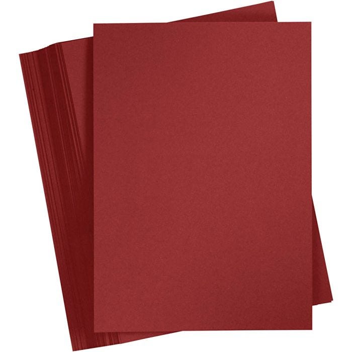 Cartoncino Colorato, A4, foglio 210x297 mm, 180 g, rosso scuro, 100 fgl./ 1 conf.