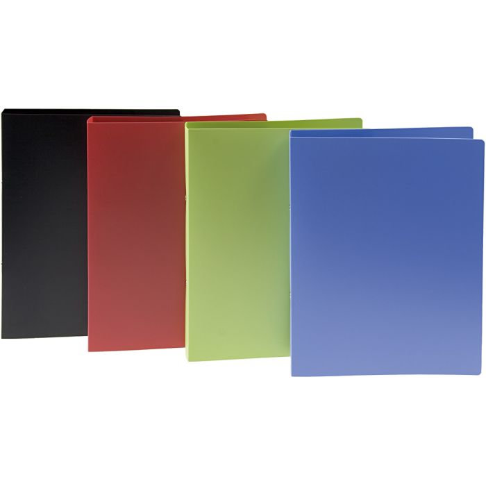 A4, 2 anelli, nero, blu, verde, rosso, 4x10 pz/ 1 conf.