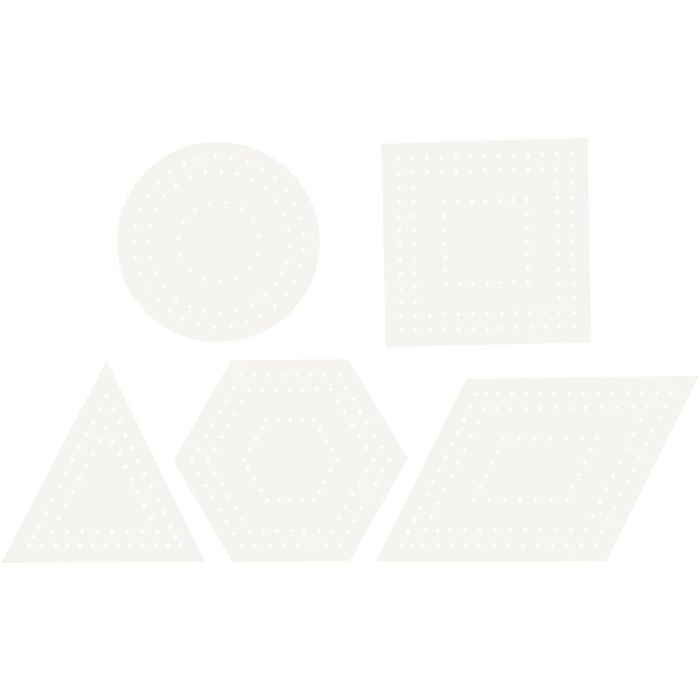 Cartoncino da ricamare, figure geometriche, misura 10-17 cm, bianco, 20pz/ 1 conf.