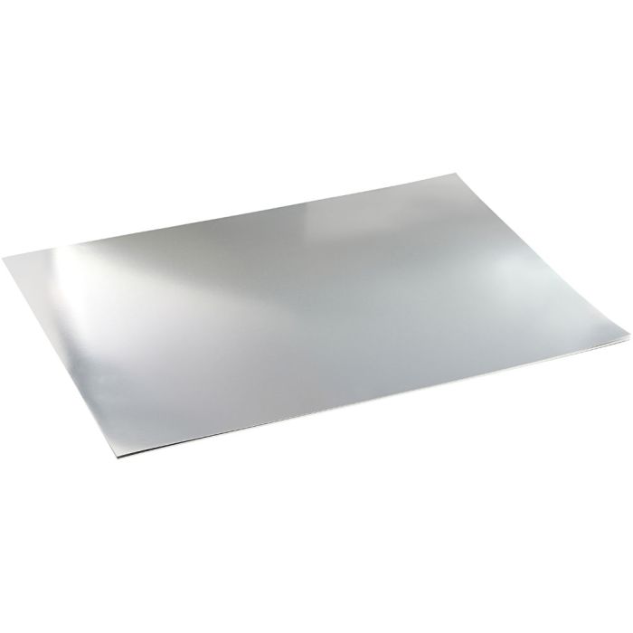 Cartoncino metallizzato, A2, foglio 420x594 mm, 280 g, argento, 10 fgl./ 1 conf.