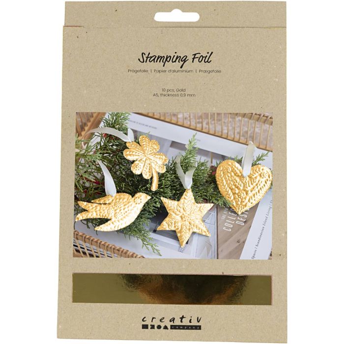 Foglio per goffratura, A5, foglio 148x210, spess. 0,9 mm, oro, 10 pz/ 1 conf.