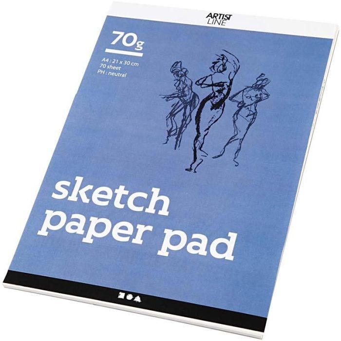 Blocco Disegno, A4, foglio 210x297 mm, 70 g, bianco, 70 fgl./ 1 conf.