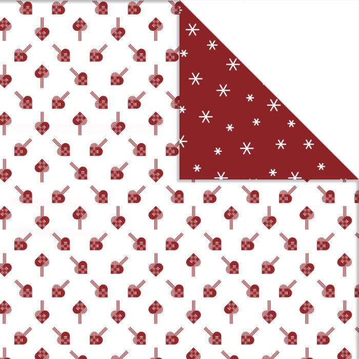 Carta fantasia, cuori e cristalli di ghiaccio, foglio 30,5x30,5 cm, 180 g, 3 fgl./ 1 conf.