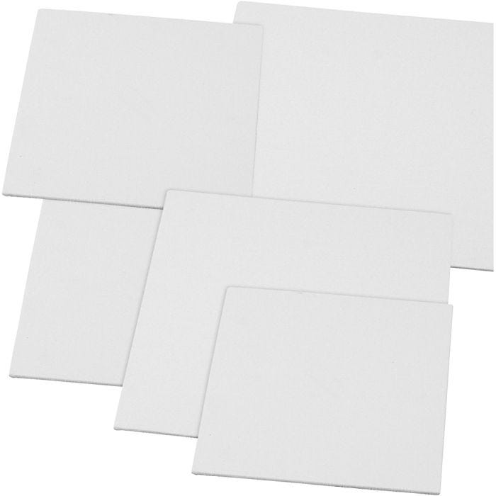 Pannello telato, misura 15x15+20x20 cm, spess. 3 mm, 280 g, bianco, 80 pz/ 1 conf.