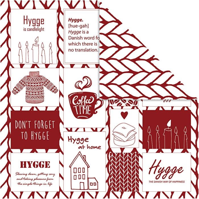 Carta fantasia, hygge e lavoro a maglia, foglio 30,5x30,5 cm, 180 g, 5 fgl./ 1 conf.