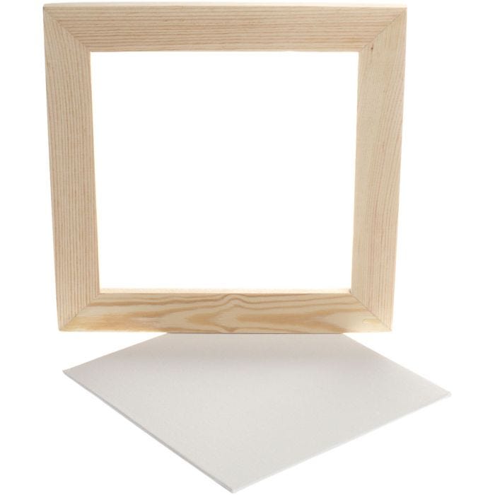 Cornice pannello telato, P: 1,5 cm, misura 25,8x25,8 cm, bianco, 1 pz