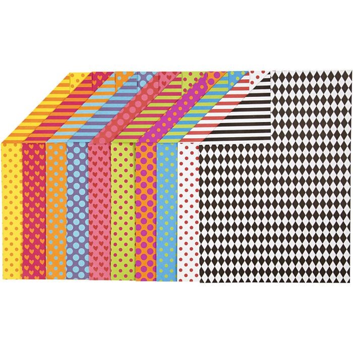 Cartoncino a Motivi, A4, foglio 210x297 mm, 250 g, colori asst., 200 fgl. asst./ 1 conf.