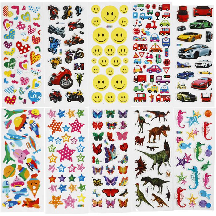 Stickers 3D, misura 7x17 cm, 20 fgl./ 1 conf.