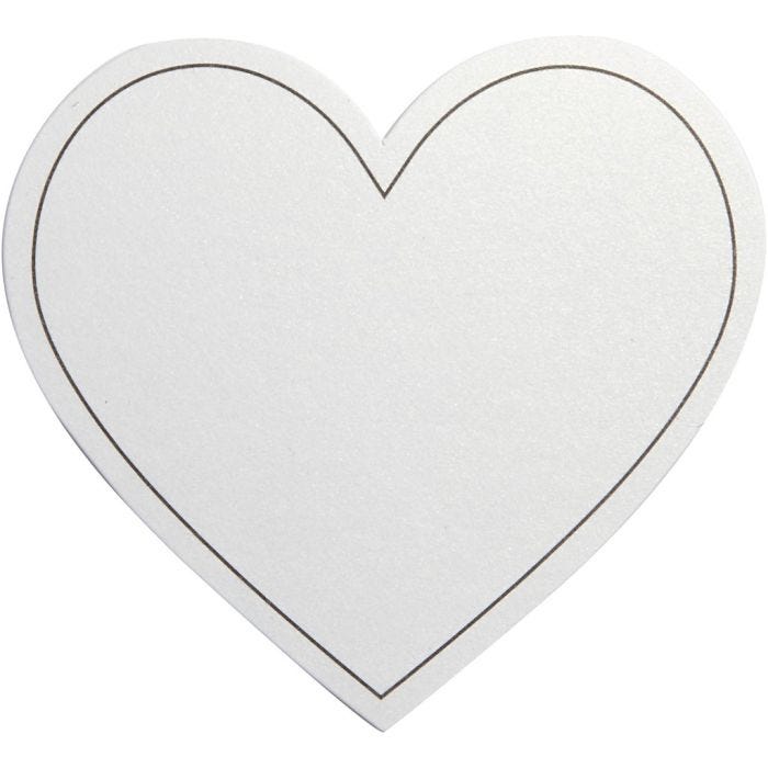 Cuore, misura 75x69 mm, 120 g, bianco, 10 pz/ 1 conf.