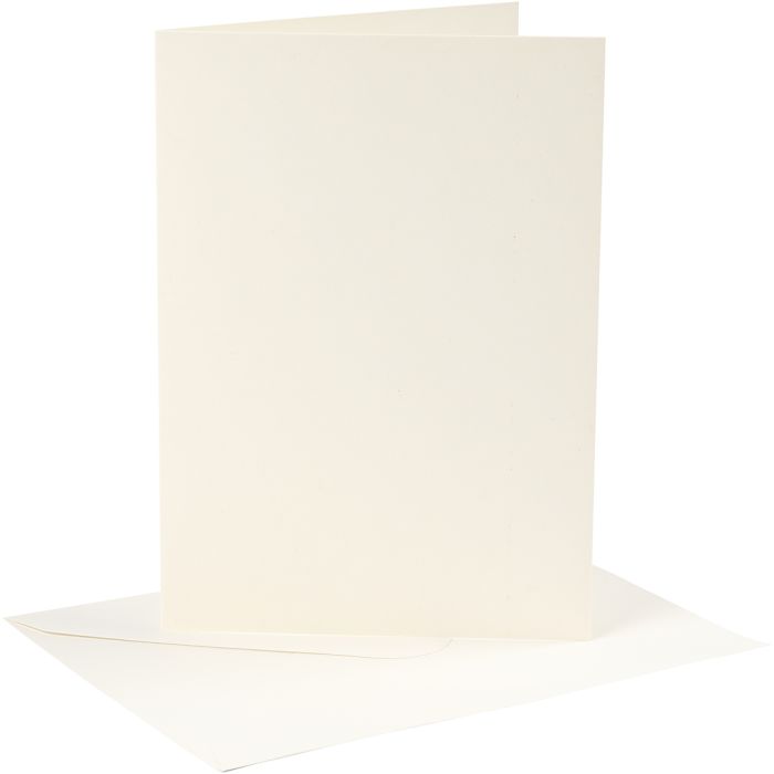 Biglietti e buste, dim. cartoncino 12,7x17,8 cm, dim. busta 13,3x18,5 cm, 220 g, avorio, 4 set/ 1 conf.