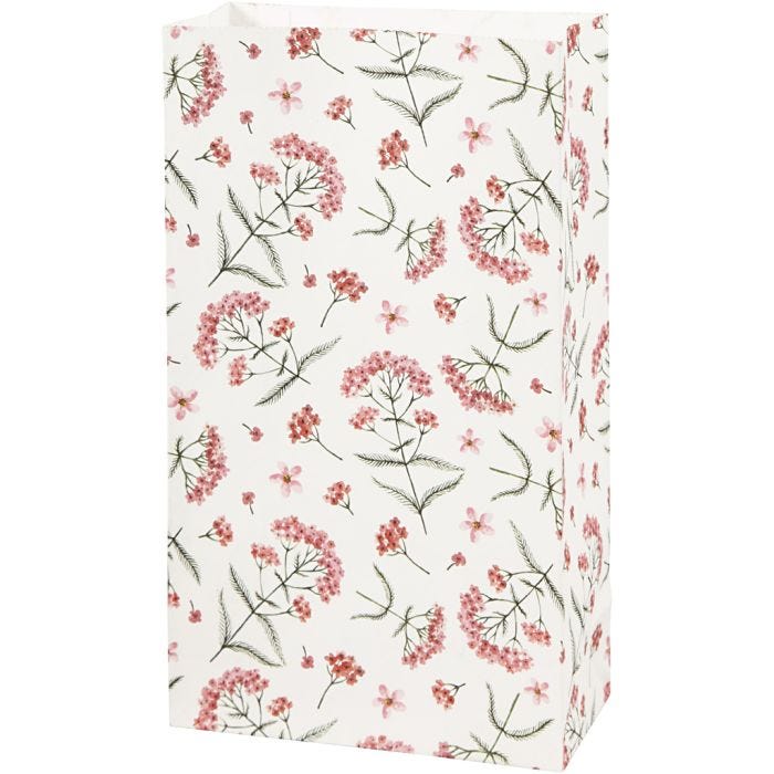 Buste carta, fiori, H: 21 cm, misura 6x12 cm, 80 g, 8 pz/ 1 conf.