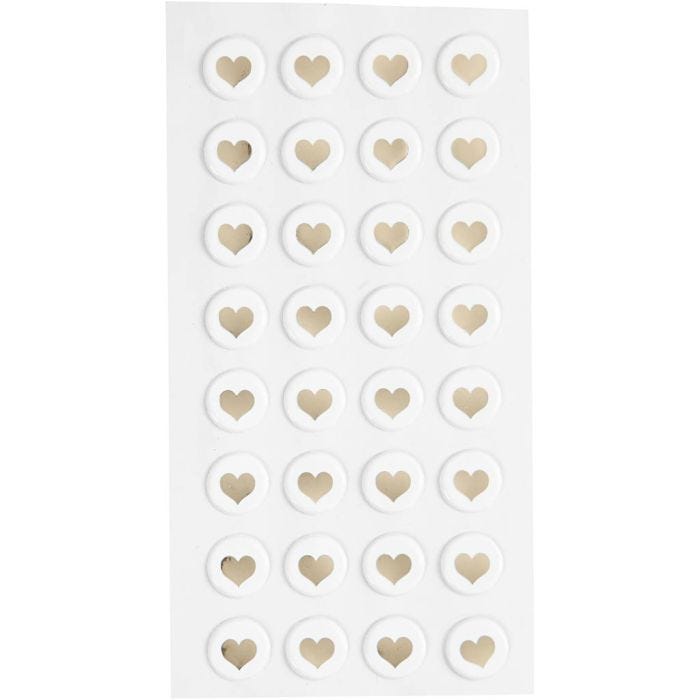 Stickers rigonfi, diam 14 mm, spess. 2 mm, bianco, 32 pz/ 1 conf.