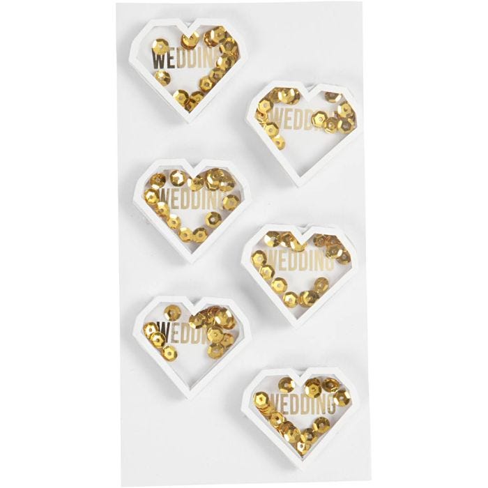 Stickers da scuotere, P: 4 mm, L: 32 mm, L: 38 mm, bianco, 6 pz/ 1 conf.