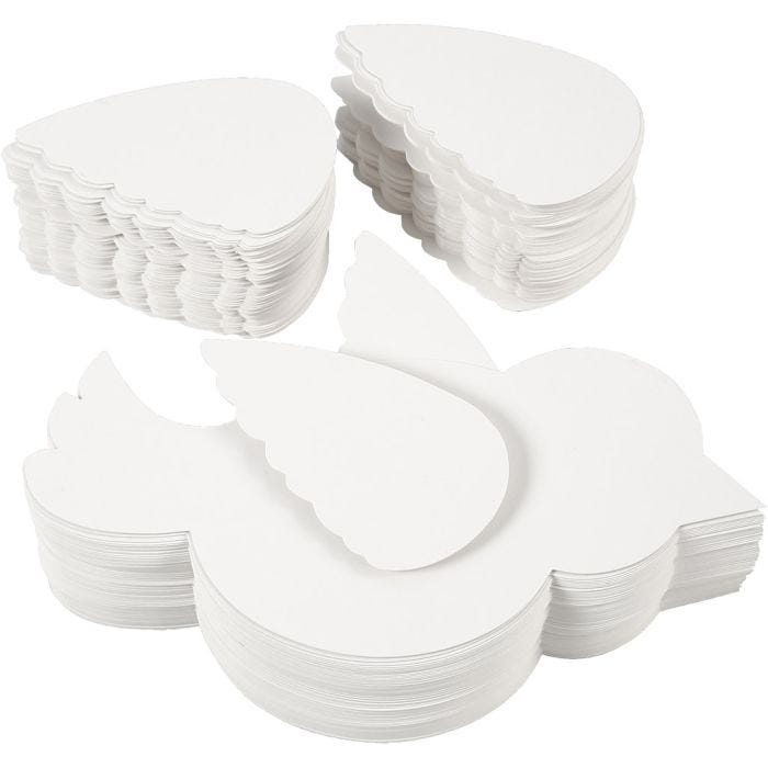 Uccello, L: 25 cm, 400 g, bianco, 100 set/ 1 conf.