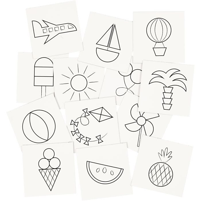 Carte da Memory, misura 7x7 cm, 400 g, bianco, 1 set