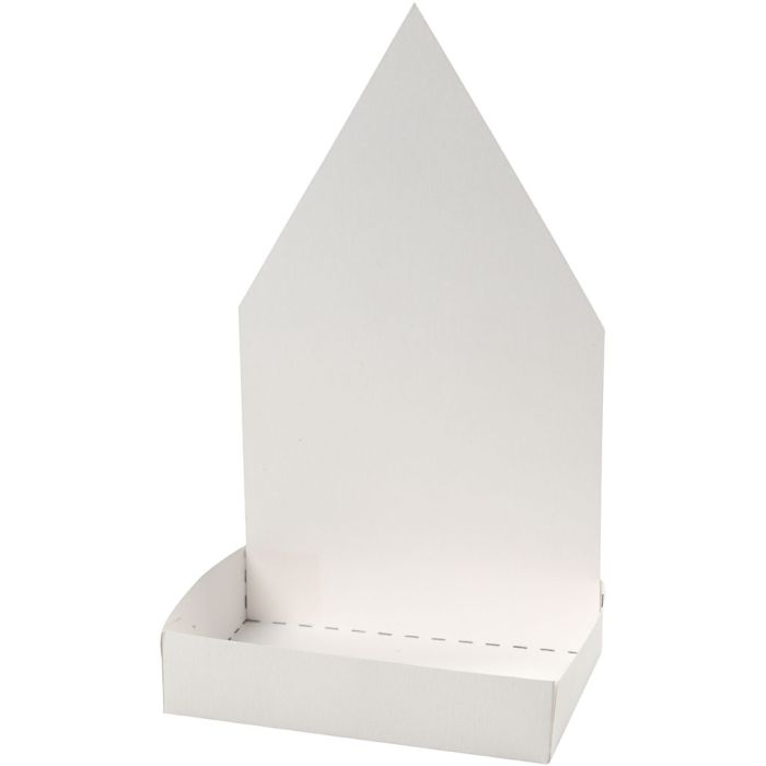Vassoio sagomato per crescione, casa, H: 20 cm, bianco, 6 set/ 1 conf.