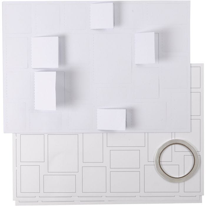 Calendario dell'Avvento, misura 30x42 cm, bianco, 5 pz/ 1 conf.