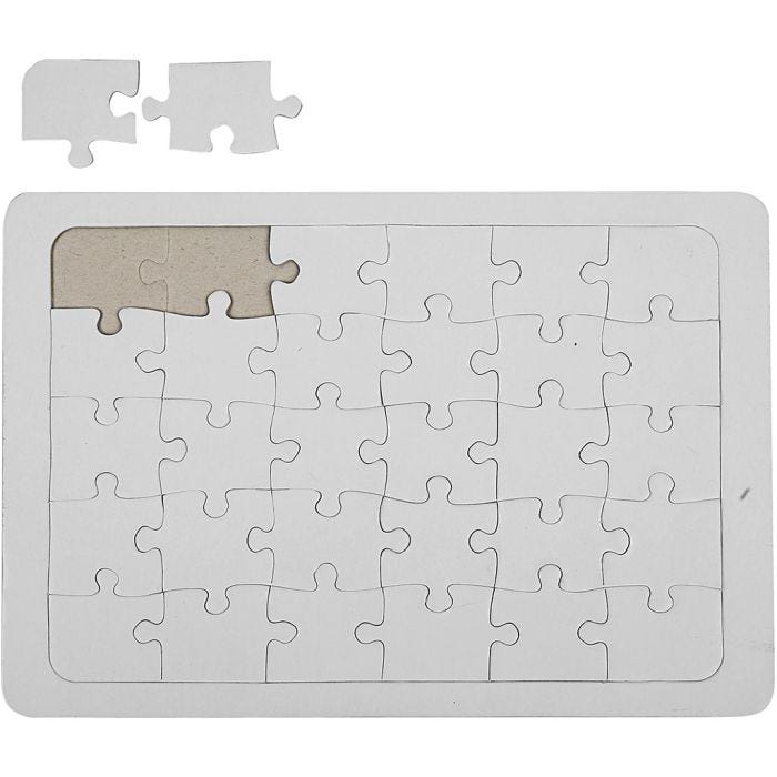 Puzzle a mosaico, misura 21x30 cm, bianco, 10 pz/ 1 conf.