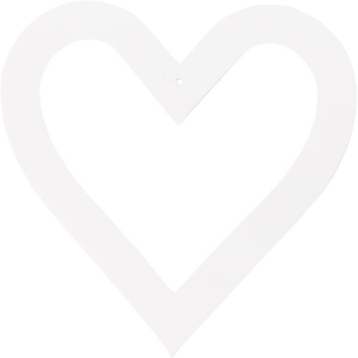 Cornice a forma di cuore, misura 18x18 cm, 230 g, bianco, 16 pz/ 1 conf.