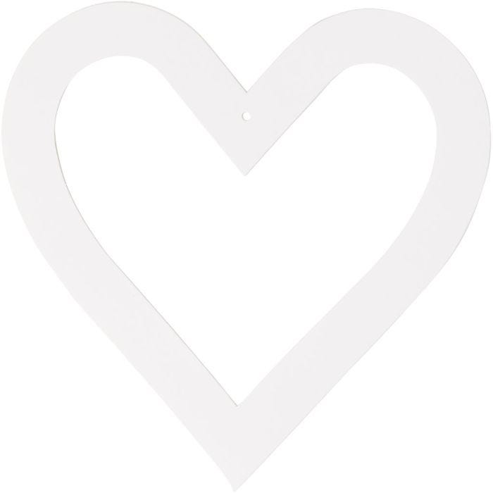 Cornice a forma di cuore, misura 18x18 cm, 230 g, bianco, 16 pz/ 1 conf.