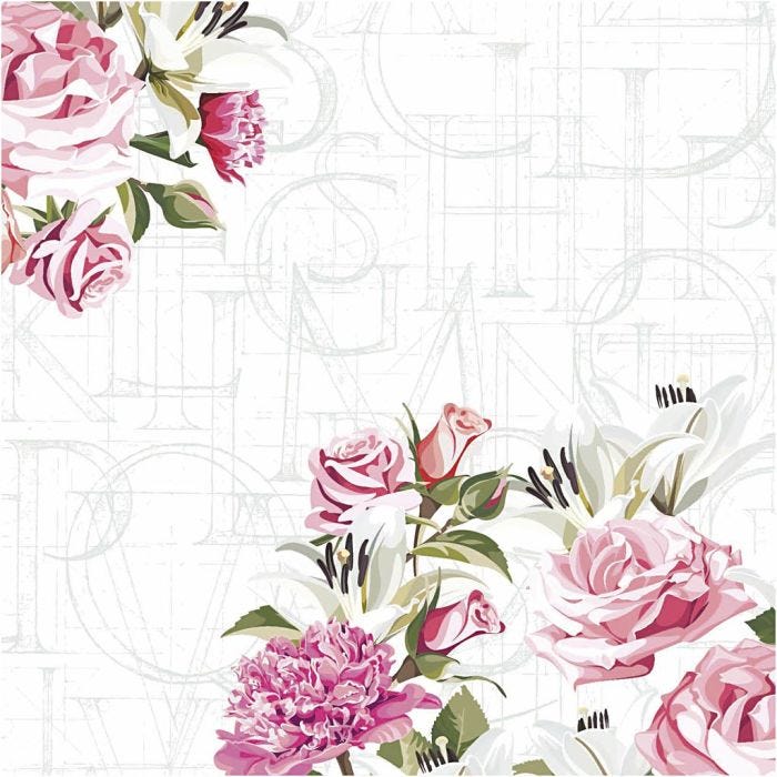 Tovaglioli da tavolo, rose, misura 33x33 cm, 20 pz/ 1 conf.