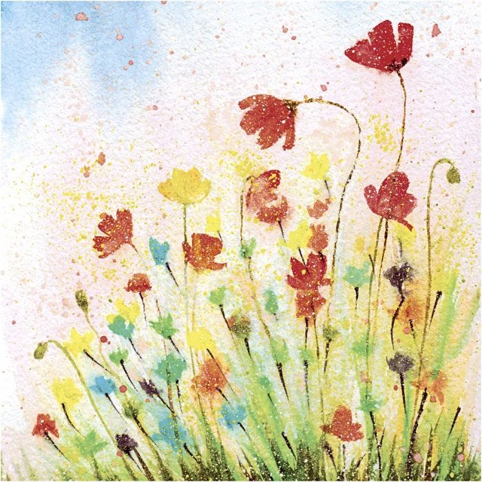 Tovaglioli da tavolo, papavero, misura 33x33 cm, 20 pz/ 1 conf.