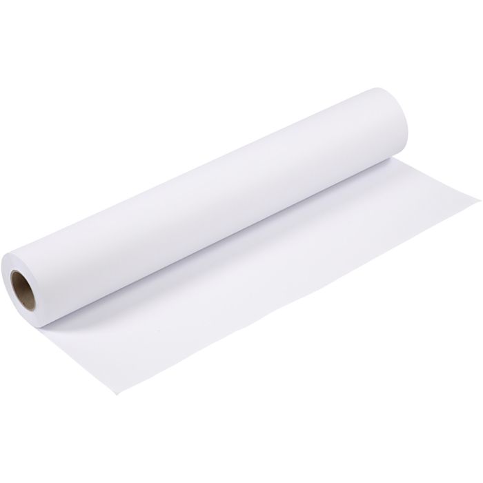 Rotolo di carta da disegno, L: 61 cm, 80 g, bianco, 50 m/ 1 rot.