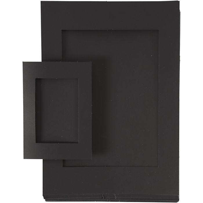Cornici passepartout, misura A4+A6, 180 g, nero, 2x60 pz/ 1 conf.