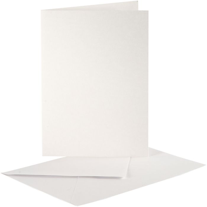 Biglietti e buste perlati, dim. cartoncino 10,5x15 cm, dim. busta 11,5x16,5 cm, panna, 10 set/ 1 conf.