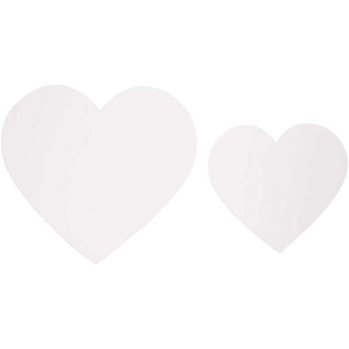 Cuori, misura 6+8,5 cm, 240 g, bianco, 50 pz/ 1 conf.