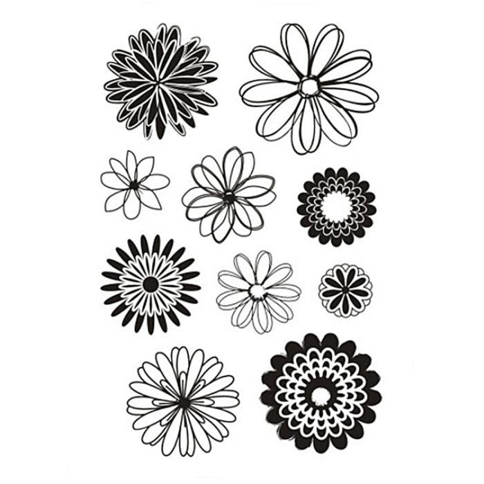 Timbri trasparenti, fiori, foglio 11x15,5 cm, 1 fgl.